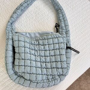 Quilted Light Blue Shoulder Bag
